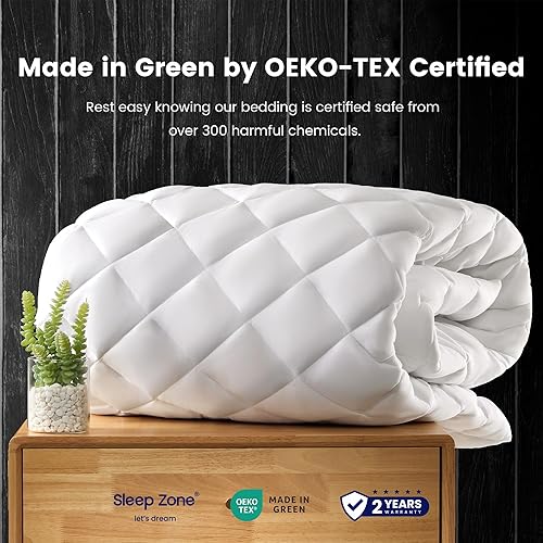 Miniatura 3 de SLEEP ZONE Cubrecolchón transpirable tamaño individual para dormitorio universitario, lavable a máquina, con bolsillo profundo de hasta 21 pulgadas