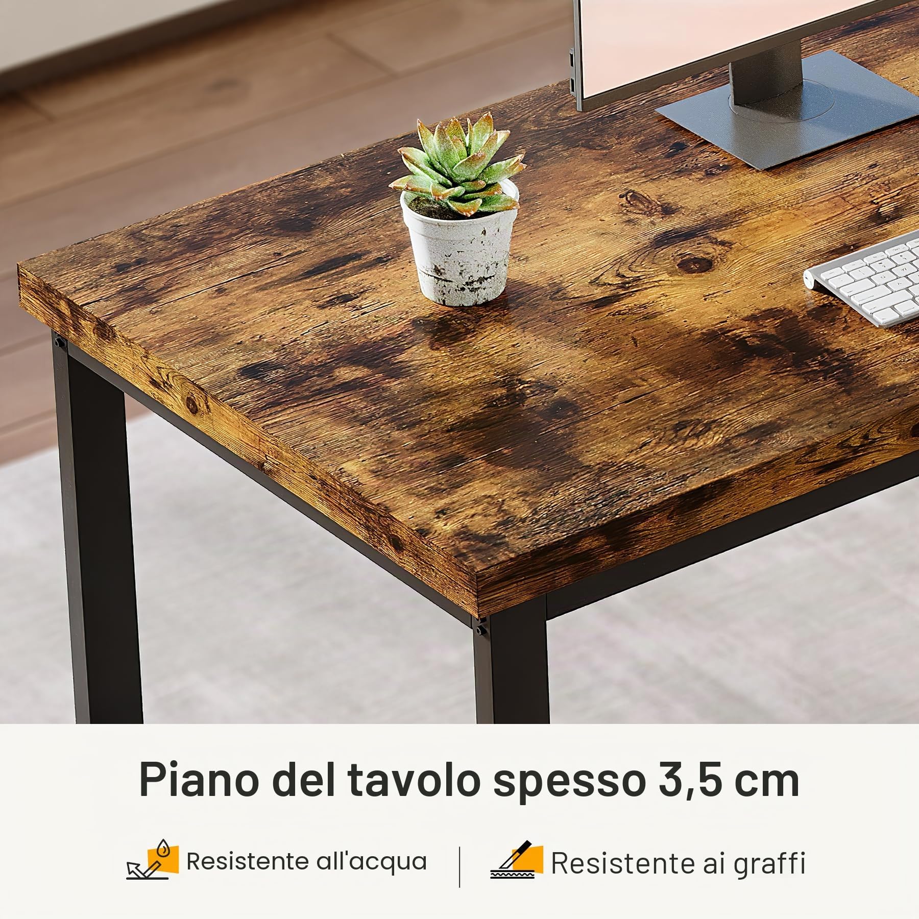 Tribesigns Scrivania per computer extra lunga 200 x 60 cm, per 2 persone, postazione di lavoro a doppia scrivania lunga, postazione di lavoro a doppio monitor per casa e ufficio