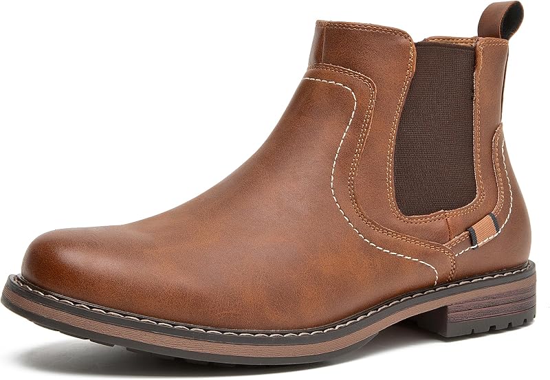 Mens Chelsea Boots, Casual Dress Ankle Boots Slip On | Business or Casual, Cushioned, Breathable, Easy Slip On, Comfortable, Non-slip, Fashion Classic for Men