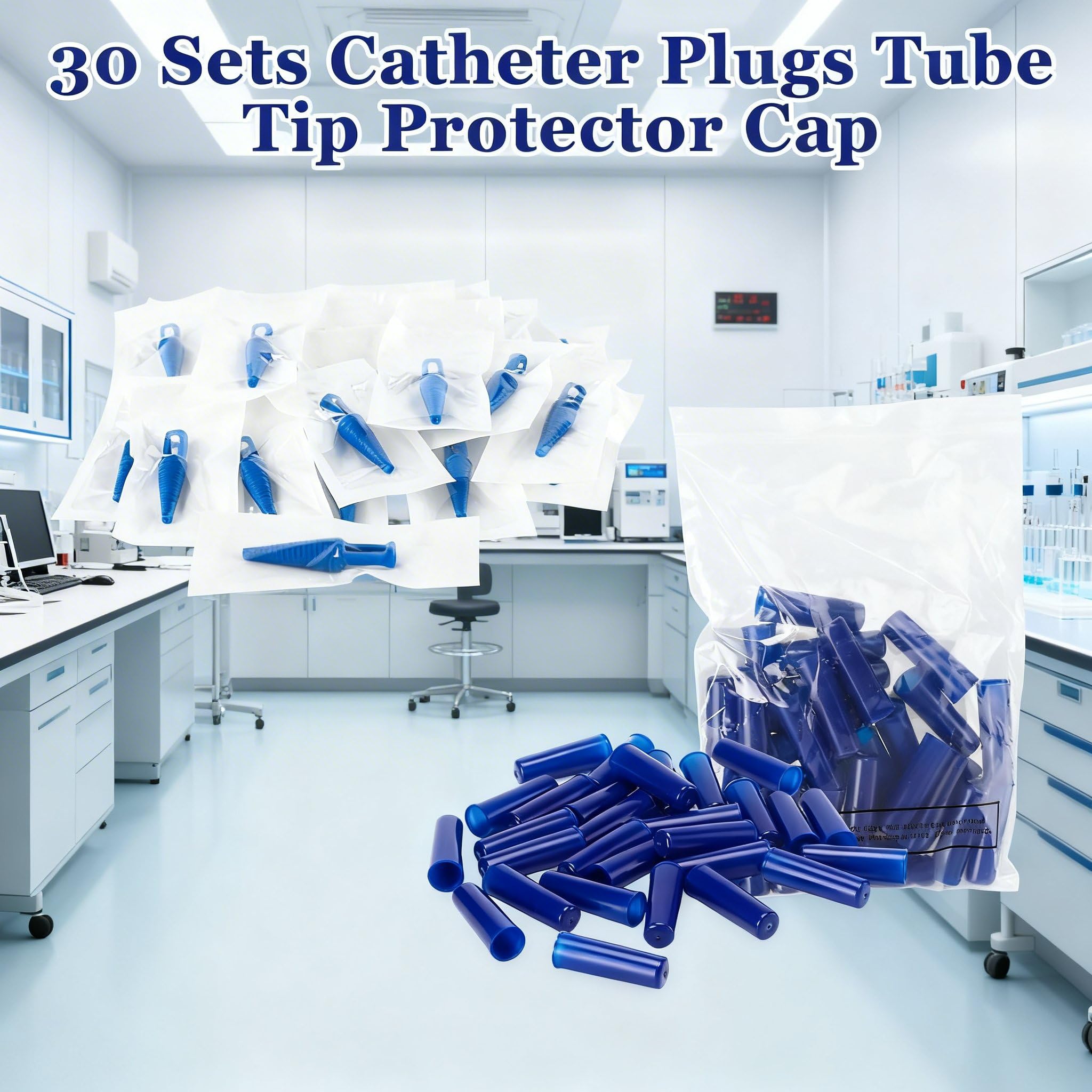 Catheter Tube Plugs & Protector Caps - Blue -3