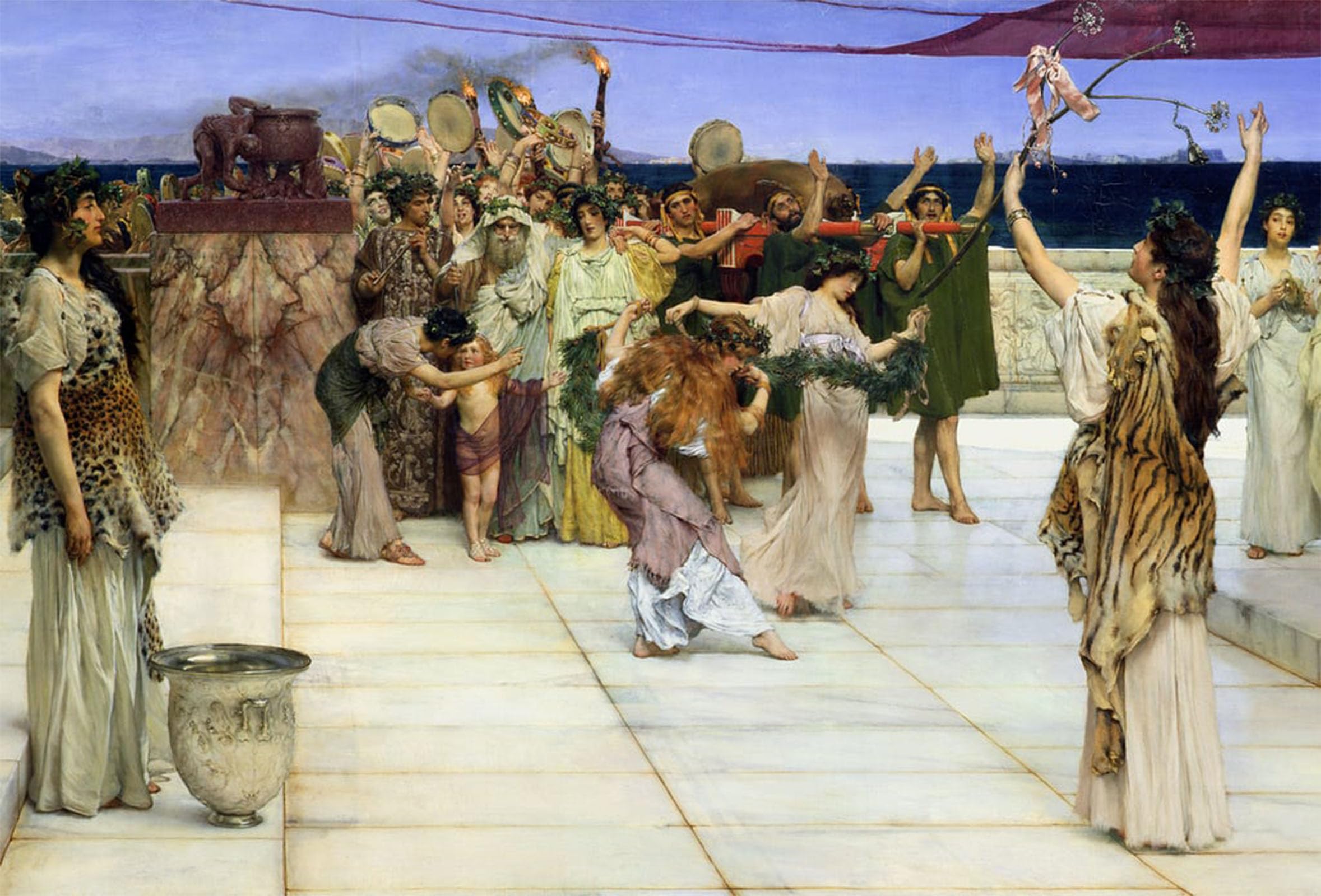 SERENDIPITP Aesthetic Poster Photo Wall Print Retro Picture a Dedication to Bacchus by Lawrence Alma Tadema Modern Wall Artwork for Home Decor 60x90cm