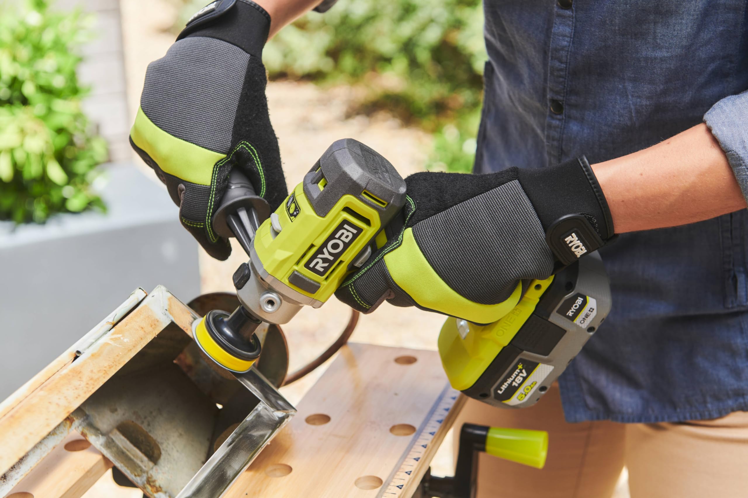 RYOBI 18 V ONE+ Akku-Polierer-und Schleifmaschine RDP18-0 (50/75 mm Polierteller, 2-Gang-Getriebe, abnehmbarer Handgriff, ohne Akku und Ladegerät)