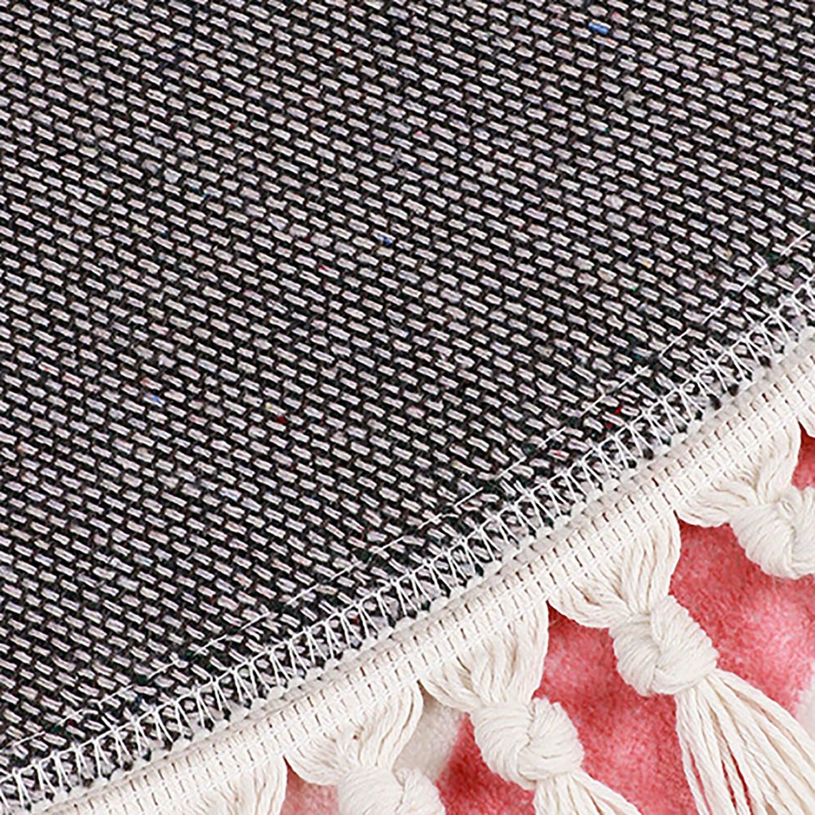 Tospass Kinderzimmer Teppich Regenbogen Weicher Rund Quasten Waschbarer Kinder Teppich Schlafzimmer Junge Mädchen Kurzflor rutschfest Teppich, 100 cm Rund
