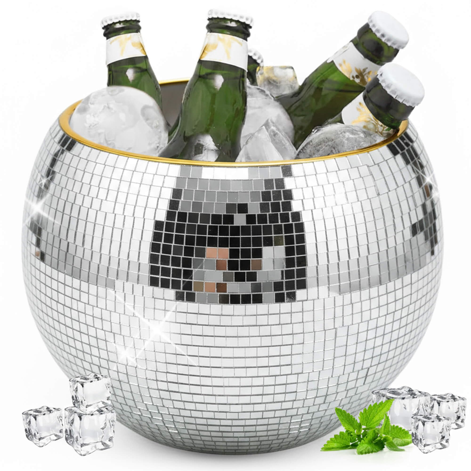 Photo 1 of Bertork 9.8 Inch Disco Ball Ice Bucket, Wine Beer Champagne Cooler