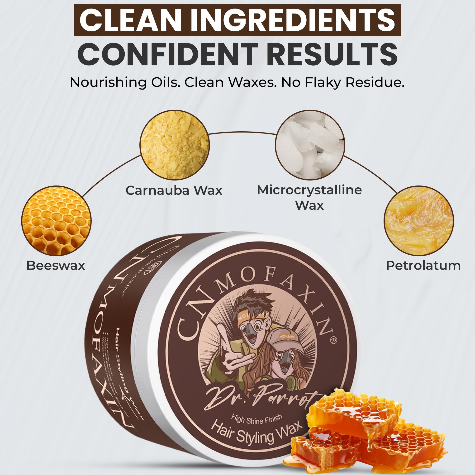 CNMOFAXIN Strong Hold Hair Wax 100ml, Easy to remove, High Shine Hair Styling Wax for Men & Women - Image 3