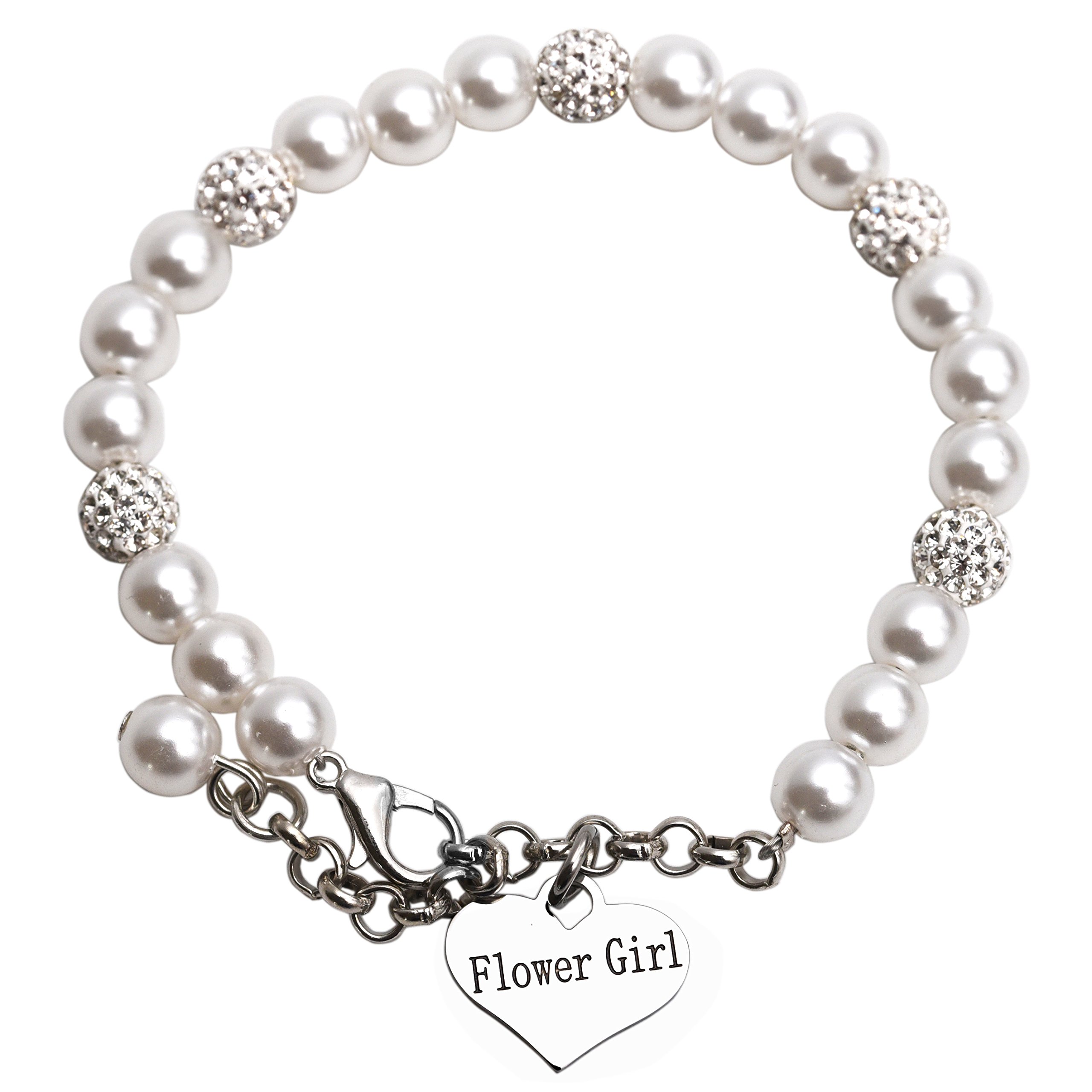 flower girl pearl bracelet