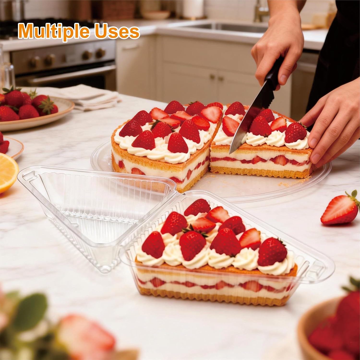 200PCS Slice Cake Slice Containers with Lids, Triangle Cake Slice Boxes 5 Inch Pie Pizza Slice Container, Cheese Cake Container for Bakery, Cakes, Pizza, Desserts, Lunch and Coffee Cake Carries