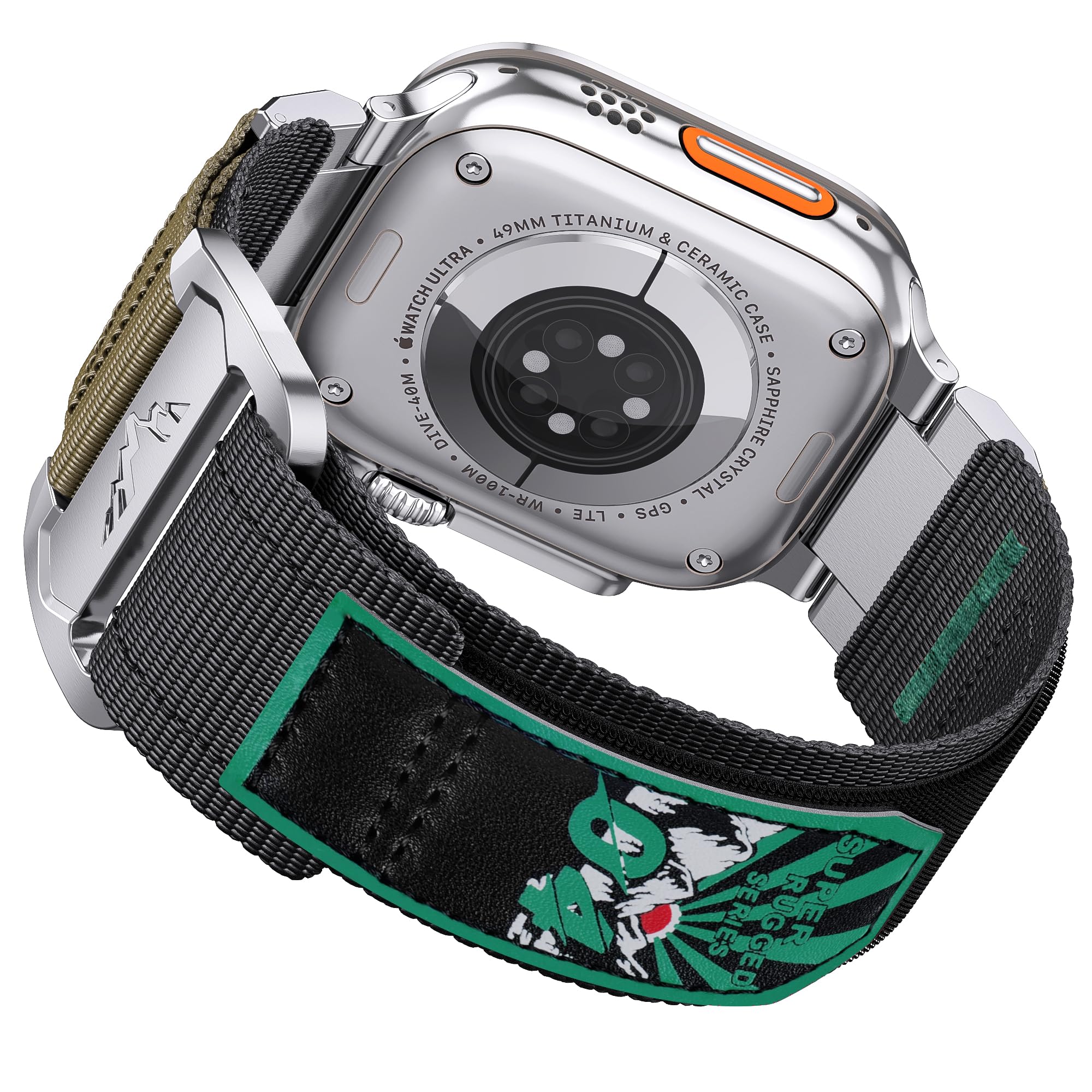 Compatible with Apple Watch Ultra 3/2/Ultra Bands 49mm 46mm 45mm 44mm 42mm for men, Rugged Nylon Sports Bands for Apple Watch Series 11/10 46mm/Series