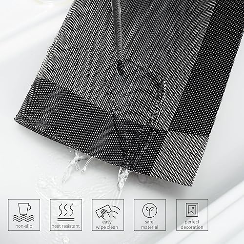 Miniatura 3 de AHHFSMEI Juego de 8 manteles individuales para mesa de comedor, manteles individuales de vinilo tejido de plástico, antideslizantes, aislamiento de