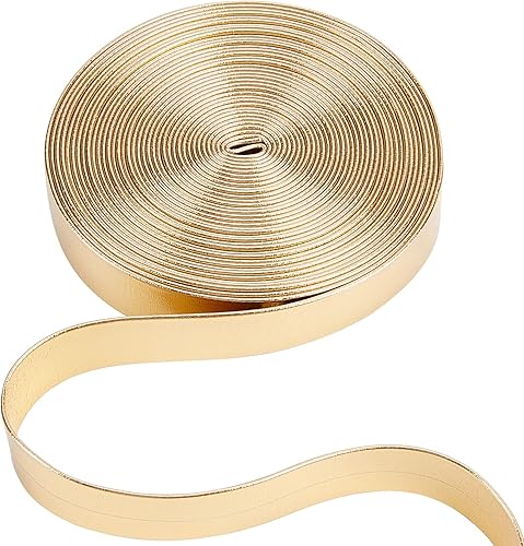 Miniatura 8 de GORGECRAFT Tiras de cuero metálico de 5.5 yardas de largo, correa de piel sintética plateada brillante de 0.4 pulgadas de ancho de 0.4 pulgadas de