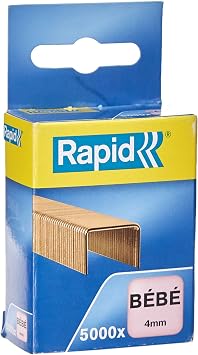 Rapid Bebe Staples, Length 4 mm, Staples Up to 15 Sheets, Strong Copper Wire 5000 Agrafes