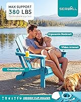 Vista 294 de SERWALL - Silla plegable Adirondack para patio, jardín, exterior, resistente a la intemperie, sillas para hoguera, color naranja