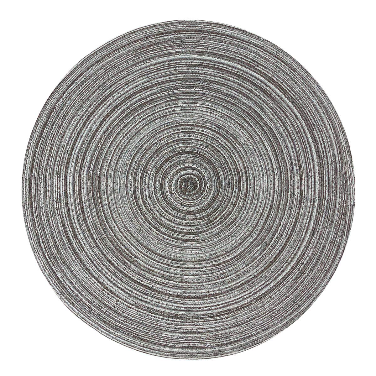 Sets de table ronds tressés noir 38 cm Wrapables lot de 6 lavables pour cuisine