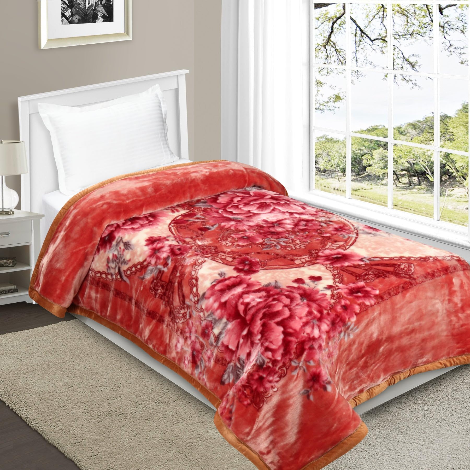 Signature Comfy Single Bed Blanket | 2 Ply Super Soft | Weight 3.5 kg | Cozy & Warm Seasons | Ideal for Single Beds (Maroon.)