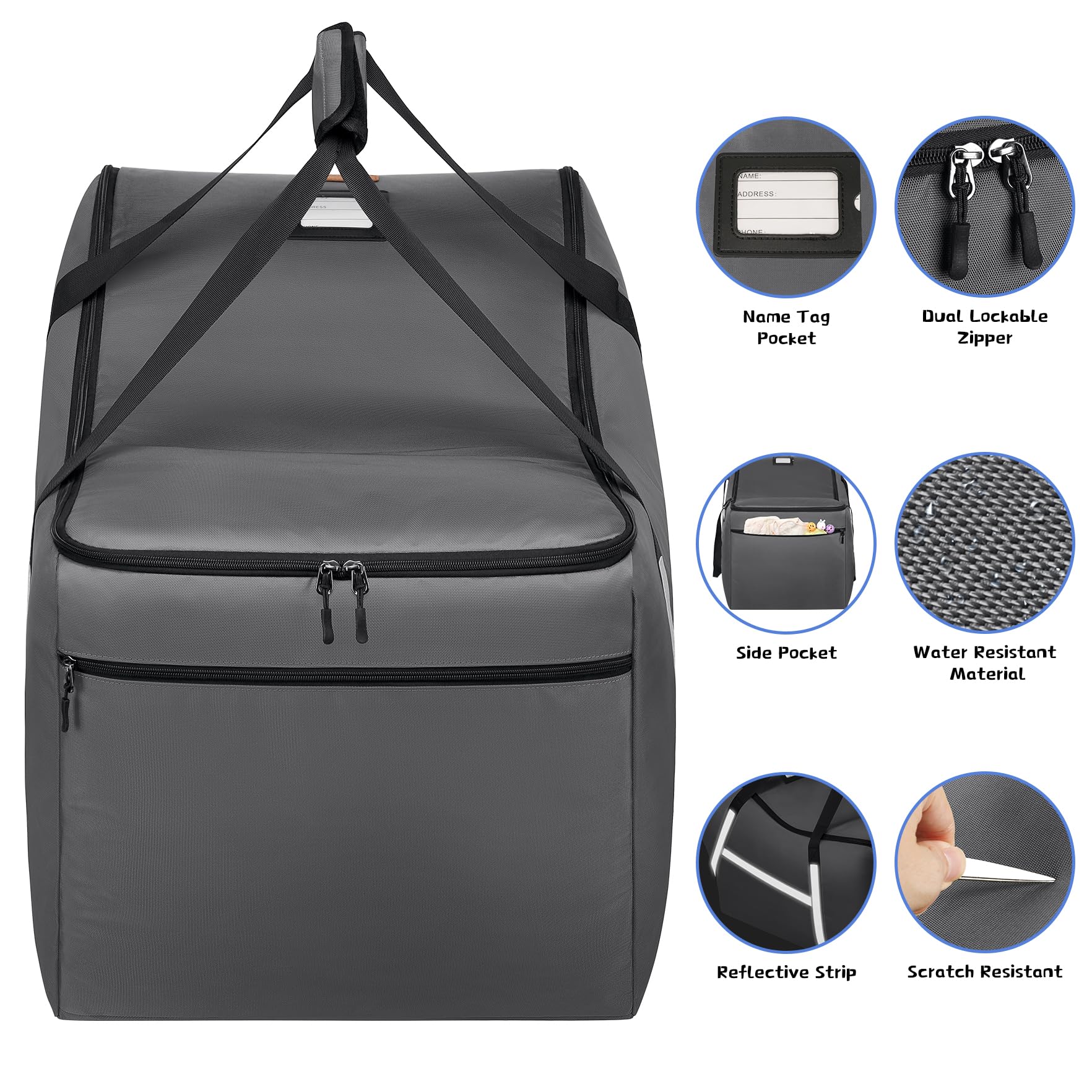 Sac de voyage pour siège auto pour bébé compatible avec tous les sièges et bases Nuna Pipa, Chicco KeyFit 30 et Base, sacs de siège de voiture rembourrés pour voyage en avion, sac à vérification de