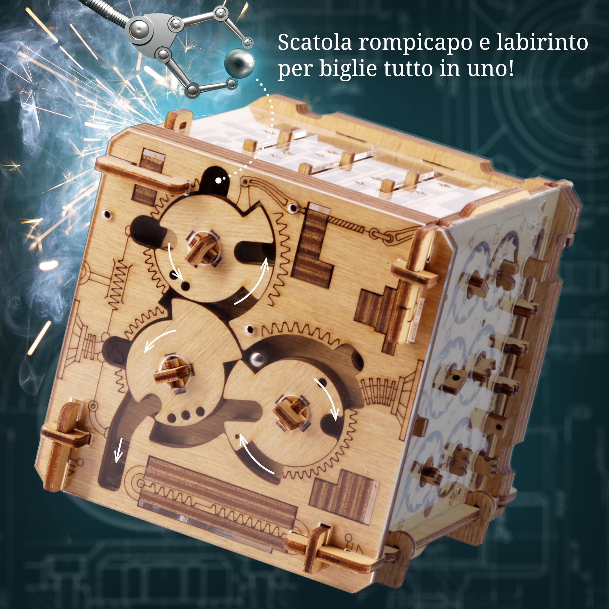 iDventure Cluebox - Labirinto di Cambridge - Scatola rompicapo a Labirinto - Escape Room gioco in legno - Scatola regalo - regalo fidanzato - puzzle 3D - iq puzzle rompicapo - regalo per lui
