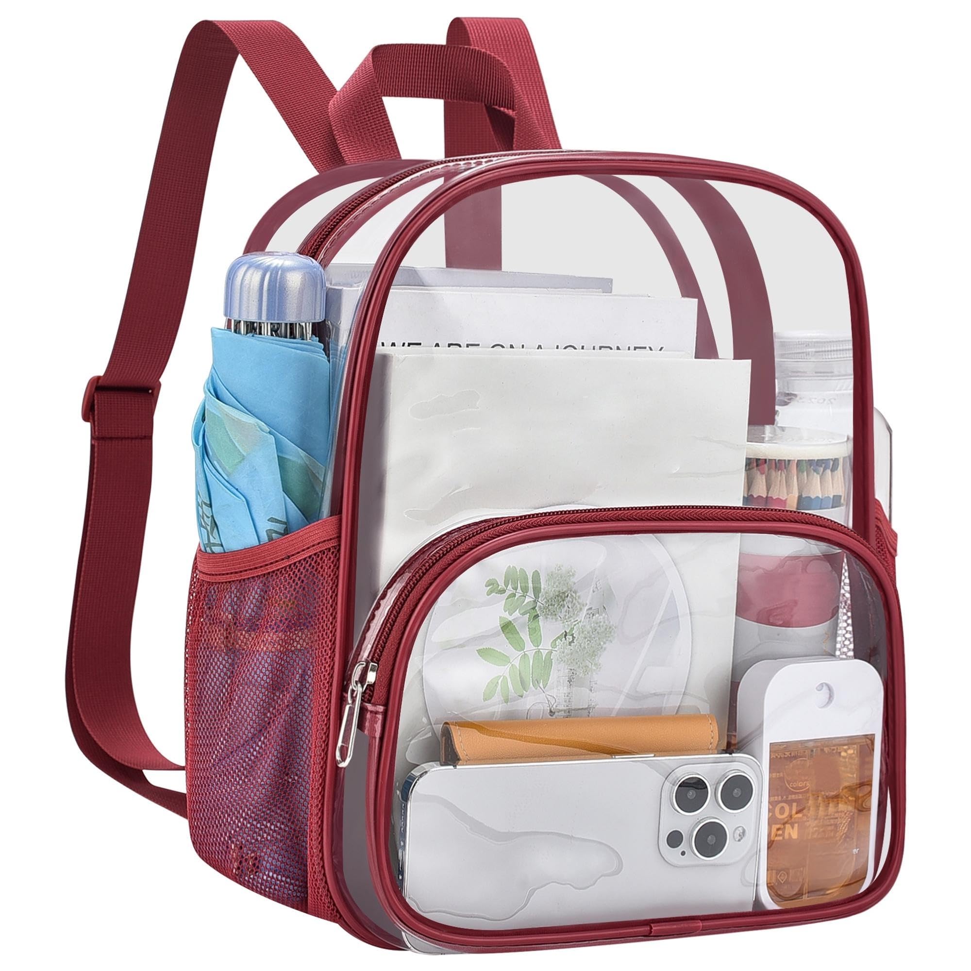 USPECLARE Medium Clear Backpack Stadium Approved 11.5 x 9.5 x 6 In | See Through Backpack for Little Boys &amp; Girls for Concert, Festival, Sport Events