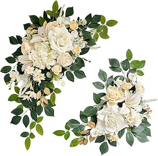 Pack of 2 Wedding Arch, Artificial Flowers, Wedding Decor，Flower Garland...