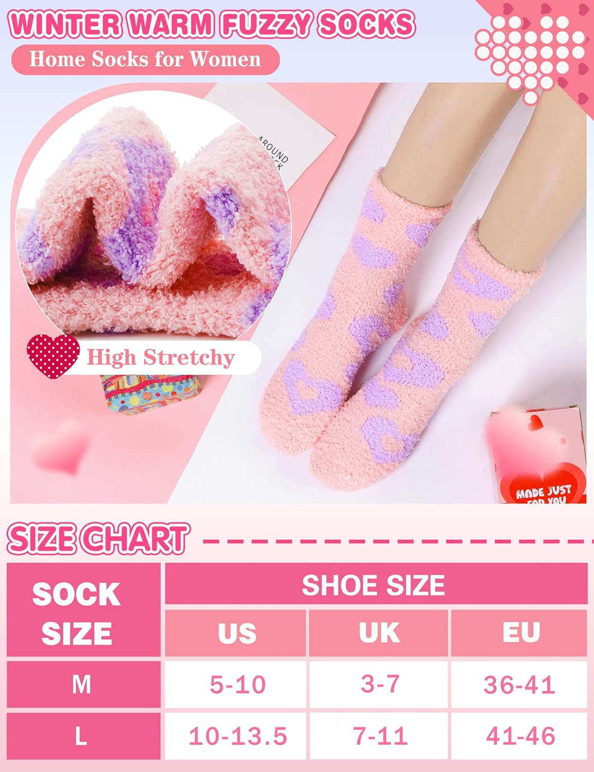 MOGGEI Women Fuzzy Fluffy Socks Thick Warm Winter Soft Cozy Plush Fleece Sleep Socks 5 Pairs - Image 4