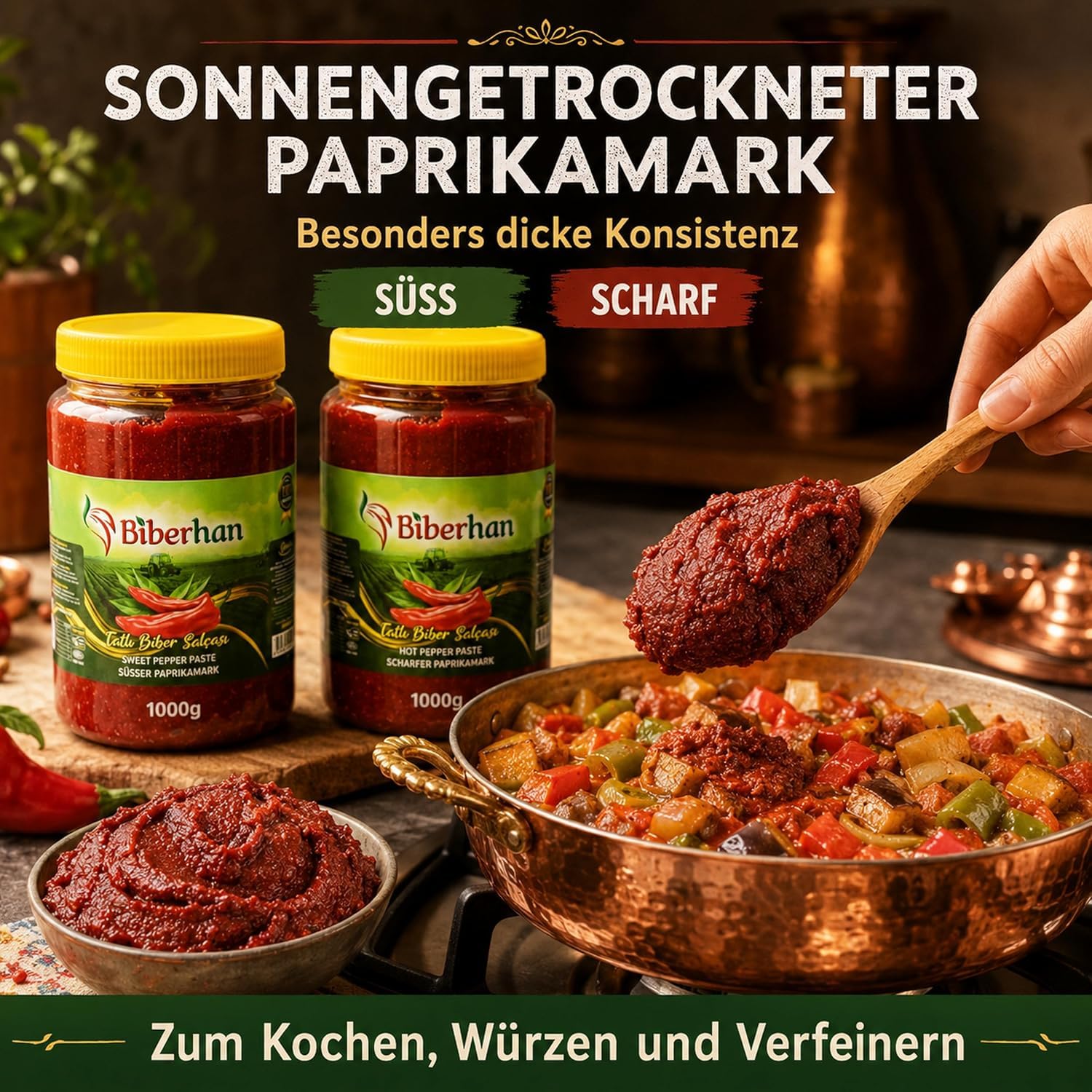 Sonnengetrocknetes Paprikamark Süß & Scharf 4er Pack 4x1000g