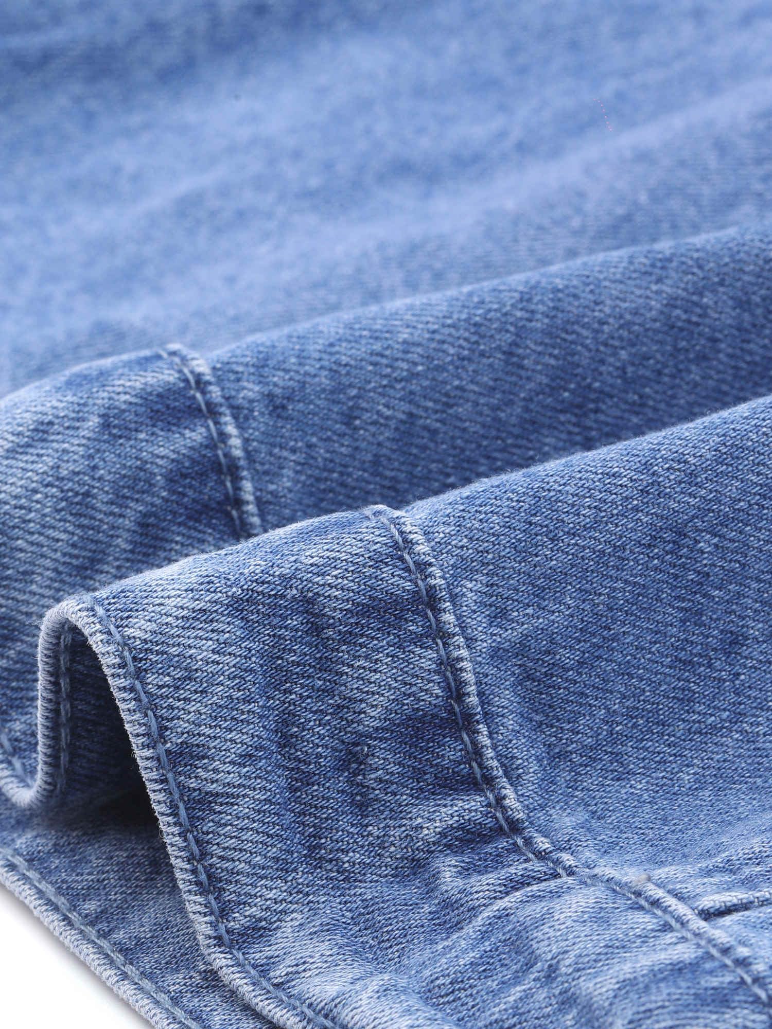 Allegra K Femme Veste en Jean Oversized Manches Longues Poches Décontractée