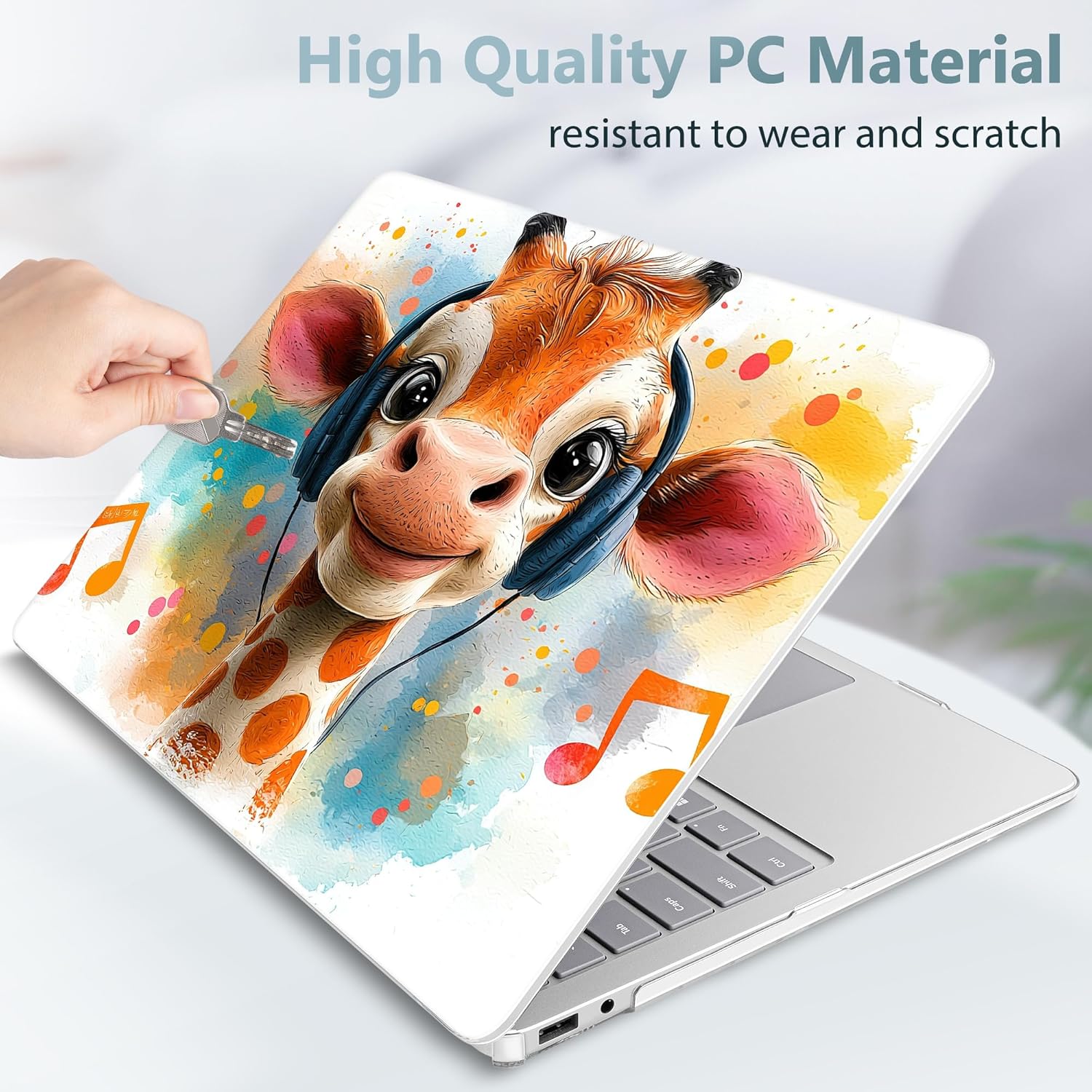 Mektron Printed Case for 2025 Microsoft Surface Laptop Windows 11 Copilot+ PC Surface Laptop 13 inch Touchscreen Display Cover Fits Model 2095, Cute Giraffe