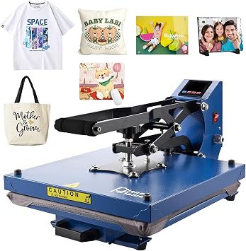 Heat Press Machine for T-Shirts Sublimation 38x38cm Blue