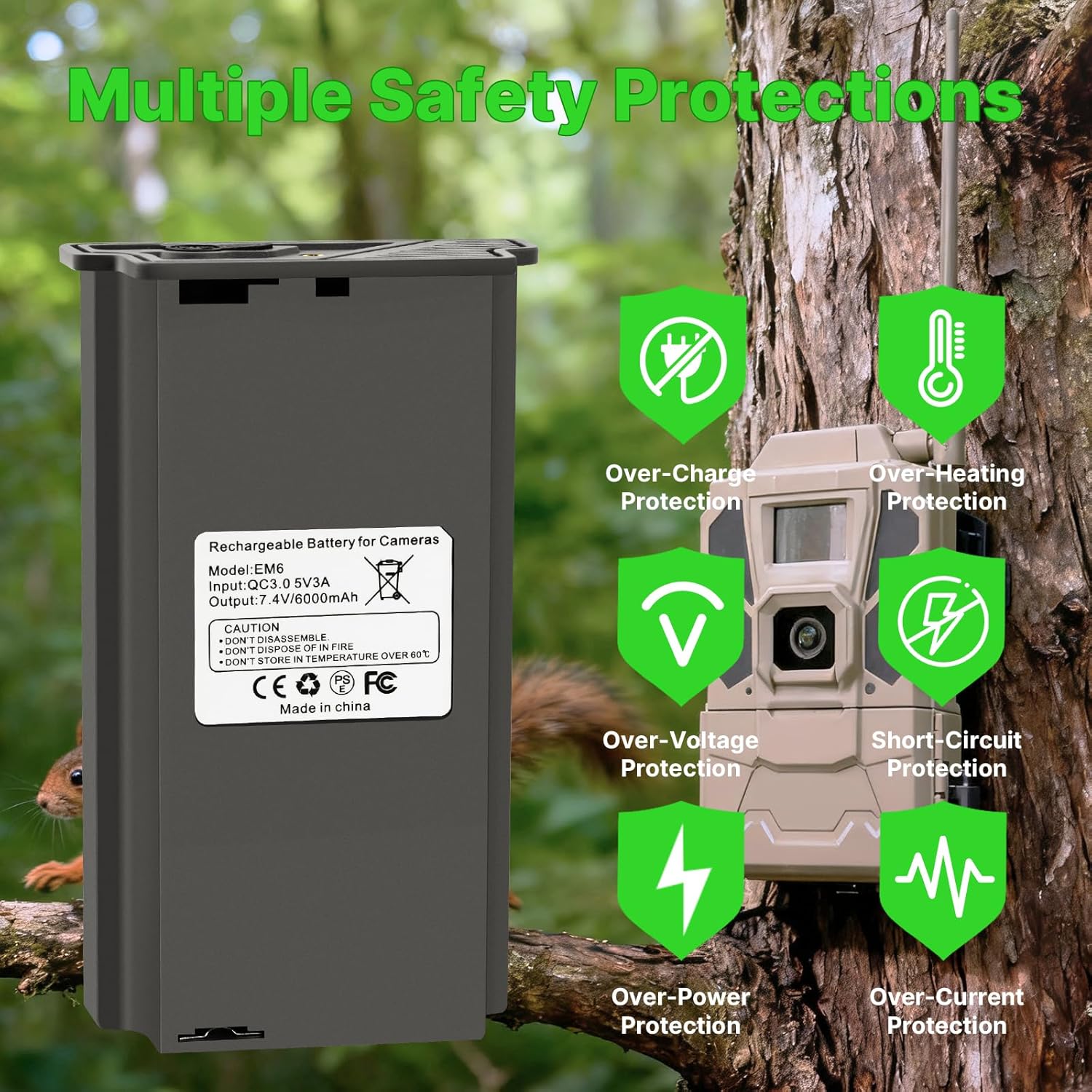 2-Pack Upgraded Rechargeable Hunting Camera Battery Replacement for Reveal Ultra, X Pro, X Gen 3.0, X Gen 2.0, Pro 3.0, X, SK, XB Cellular Trail Camera,Compatible with Reveal Lipo Lithium Battery Pack