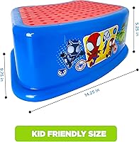 Vista 4 de Spidey and His Amazing Friends Team Up - Juego de entrenamiento esencial de 2 piezas para ir al baño, asiento suave para ir al baño, taburete