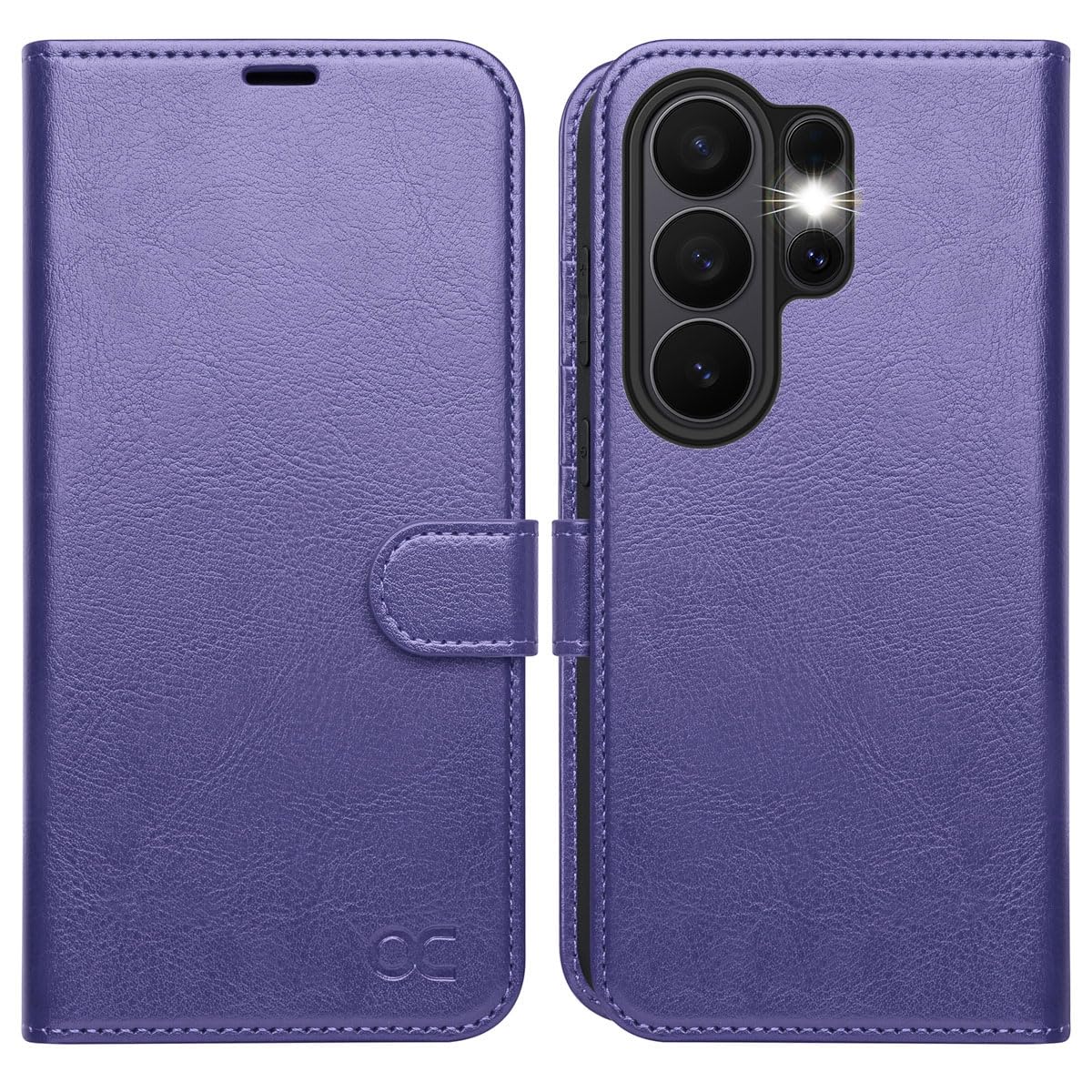 OCASE Kompatibel für Samsung Galaxy S26 Ultra Hülle Premium Lederhülle Klappbar RFID Schutzhülle Tasche Magnet Kartenfach Standfunktion Klapphülle Handyhülle Violett