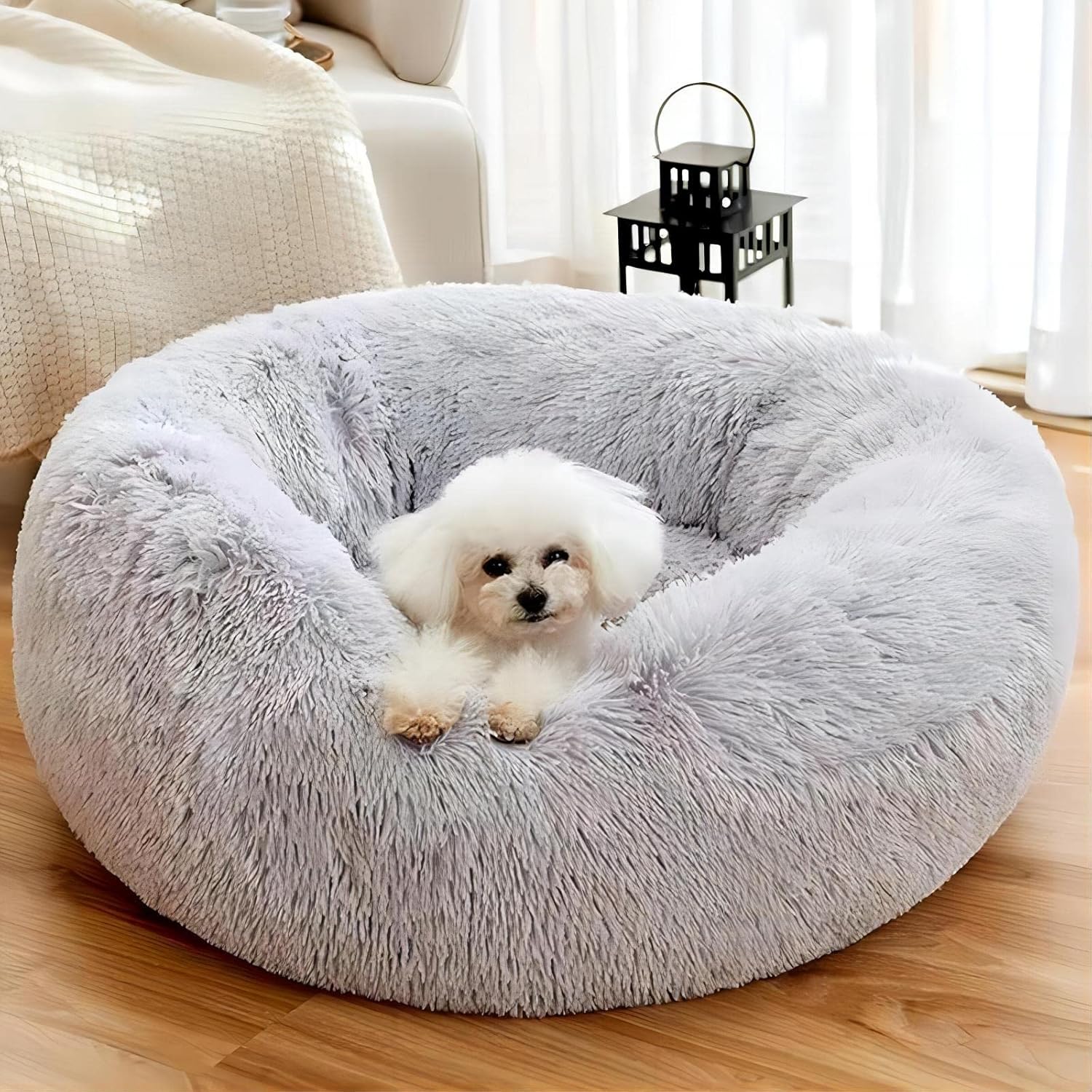 Small Dog Bed Bed Donut AntiAnxiety, Soft and Washable