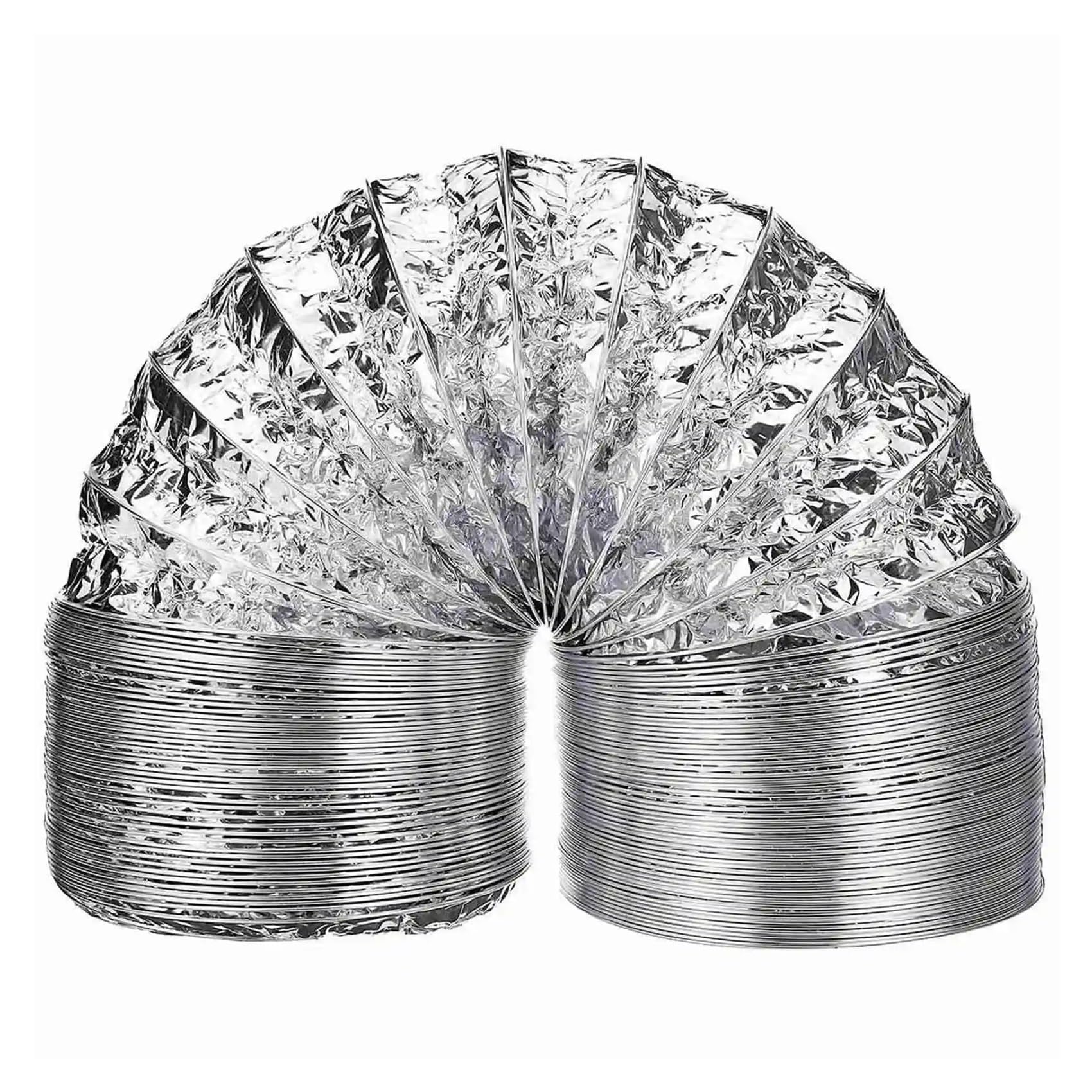 Znjamn One Color 2Pcs Ventilator Pipe Pvc Aluminum Tube Air Ventilation Hose Flexible Duct System Vent Bathroom For Extractor Fans