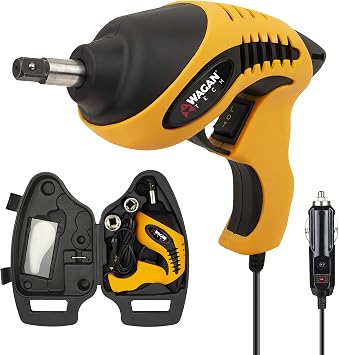 Wagan EL2288 12V Roadside Impact Wrench ، 1 / 2 inch Drive ، 258 قدمًا- رطلًا من عزم الدوران ، أدوات إصلاح الإطارات مع المقابس وحقيبة الحمل