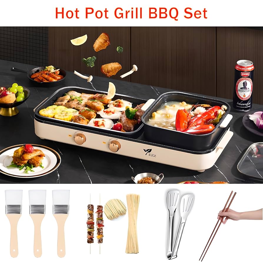 バーベキュー・調理用品 ever new's echo no.20 Amazon.com: YEZZZZ Electric Hot Pot with Grill,Indoor Hot