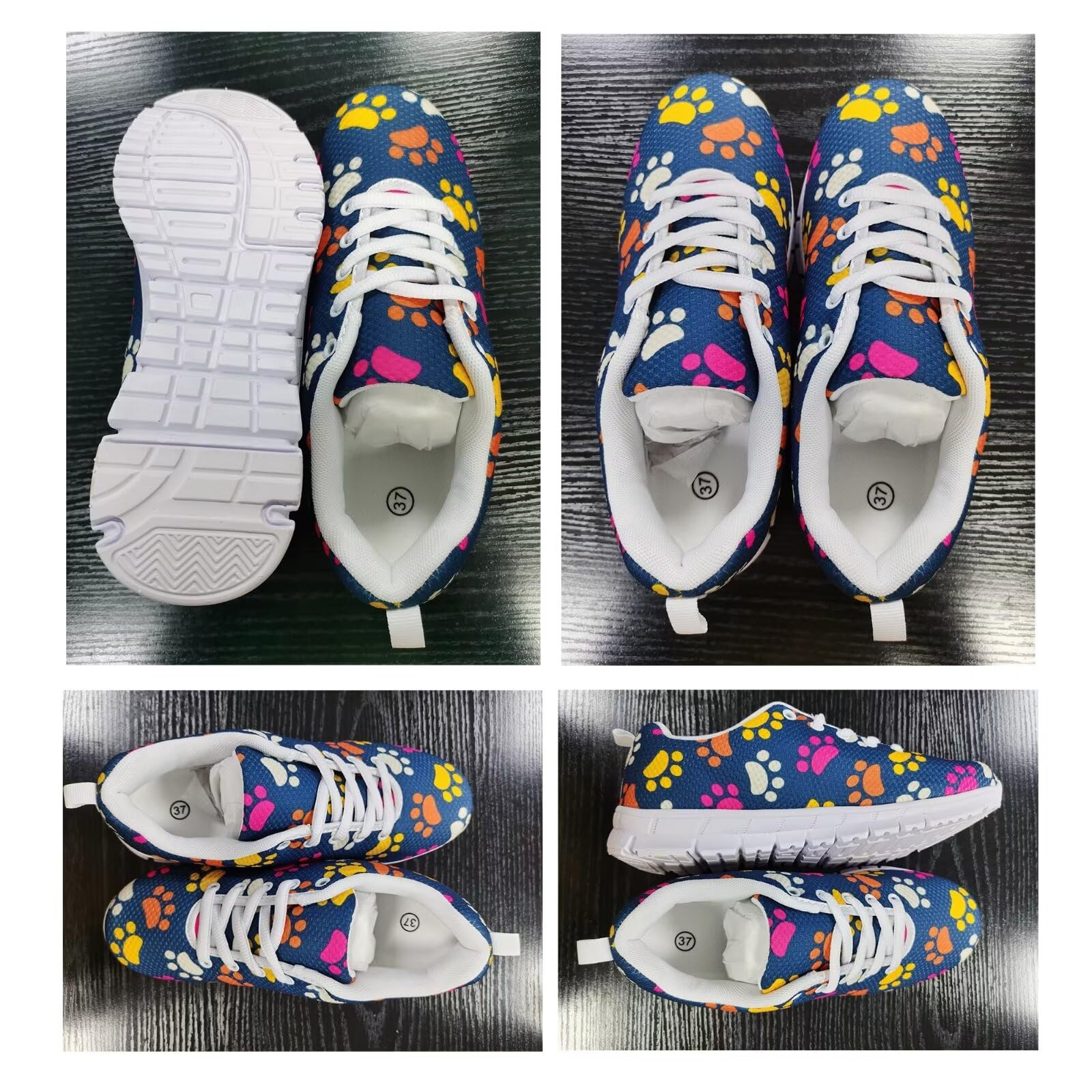Respirare scarpe da passeggio in rete, fiori, zampe di cane, leopardato scarpe da tennis scarpe da ginnastica da allenamento leggero