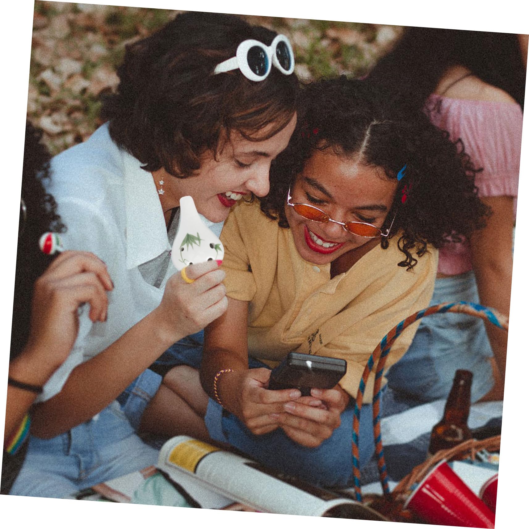 HANABASS Retro Tune Ocarina Musical Instrument for Beginners Durable Ceramic Design with Sound for Classroom Use Leaf