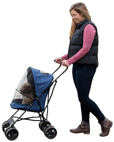 Miniatura 11 de Pet Gear Travel Lite Plus - Cochecito compacto, fácil de plegar, no requiere montaje, ruedas grandes para gatos y perros de hasta 15 libras, color