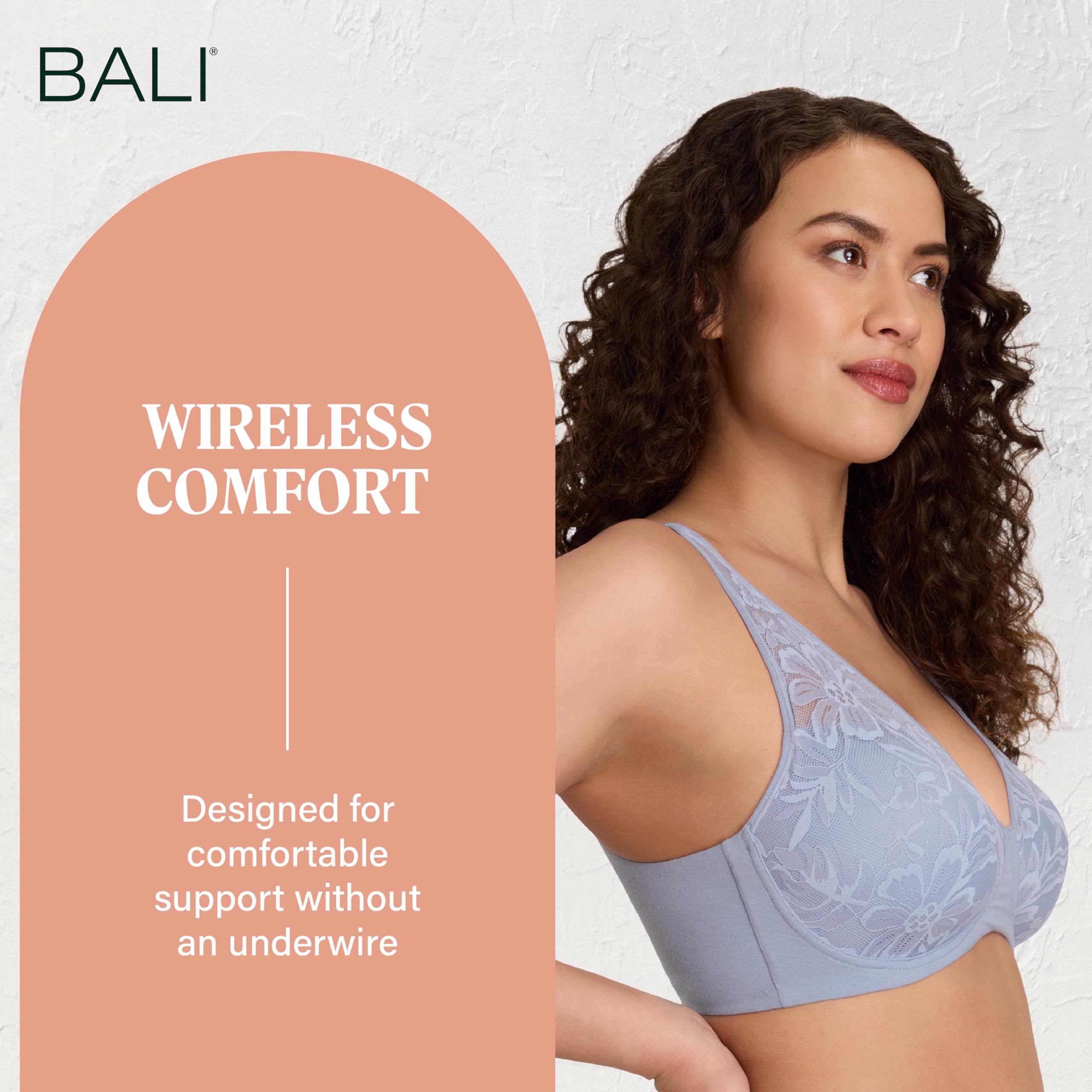 Bali Damska koszulka Breathe Modal, Oddychająca Wireless, Pełne pokrycie Cabrio Biustonosz, Nieprzezroczysty, Srebrna Satyna, S, Srebrny satynowy, S