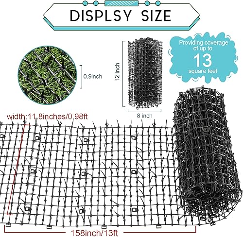 Miniatura 3 de Zopeal 1 rollo de 158 x 12 pulgadas1 rollo de espigas para gatos que mantienen al perro fuera del sofá, tapete disuasorio para gatos, valla con