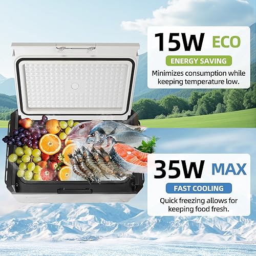 Miniatura 7 de Refrigerador de coche de 12 V, compresor portátil de 22 cuartos de galón con puerta reversible, 100-240 V CA  12 V  24 V CC alimentado, para camión,