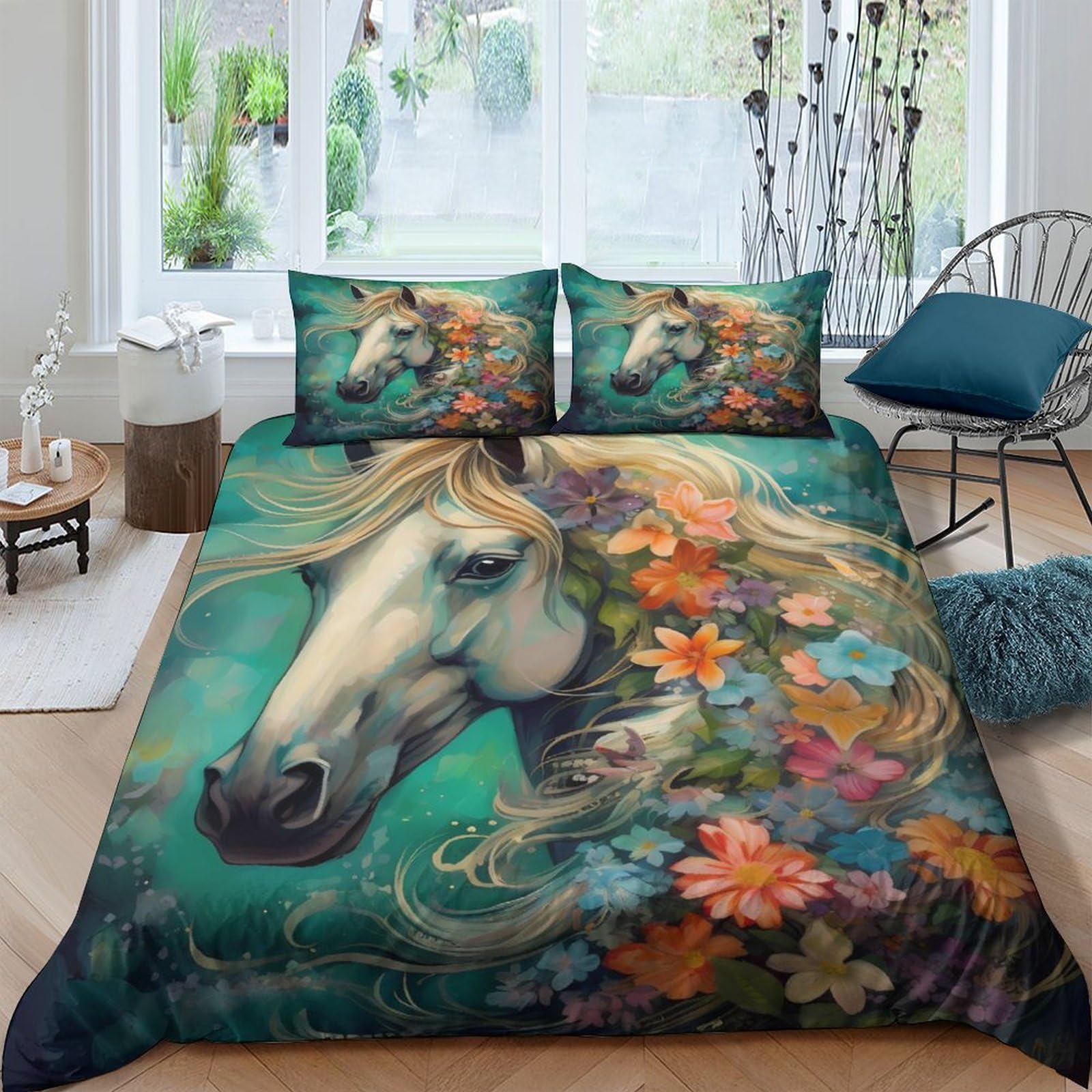 Housse de couette chevaux 3D pour transformer la chambre des enfants