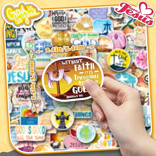 Miniatura 6 de 400 calcomanías cristianas, calcomanías de versículo bíblico de Jesús para diario, citas motivacionales religiosas, paquete de calcomanías