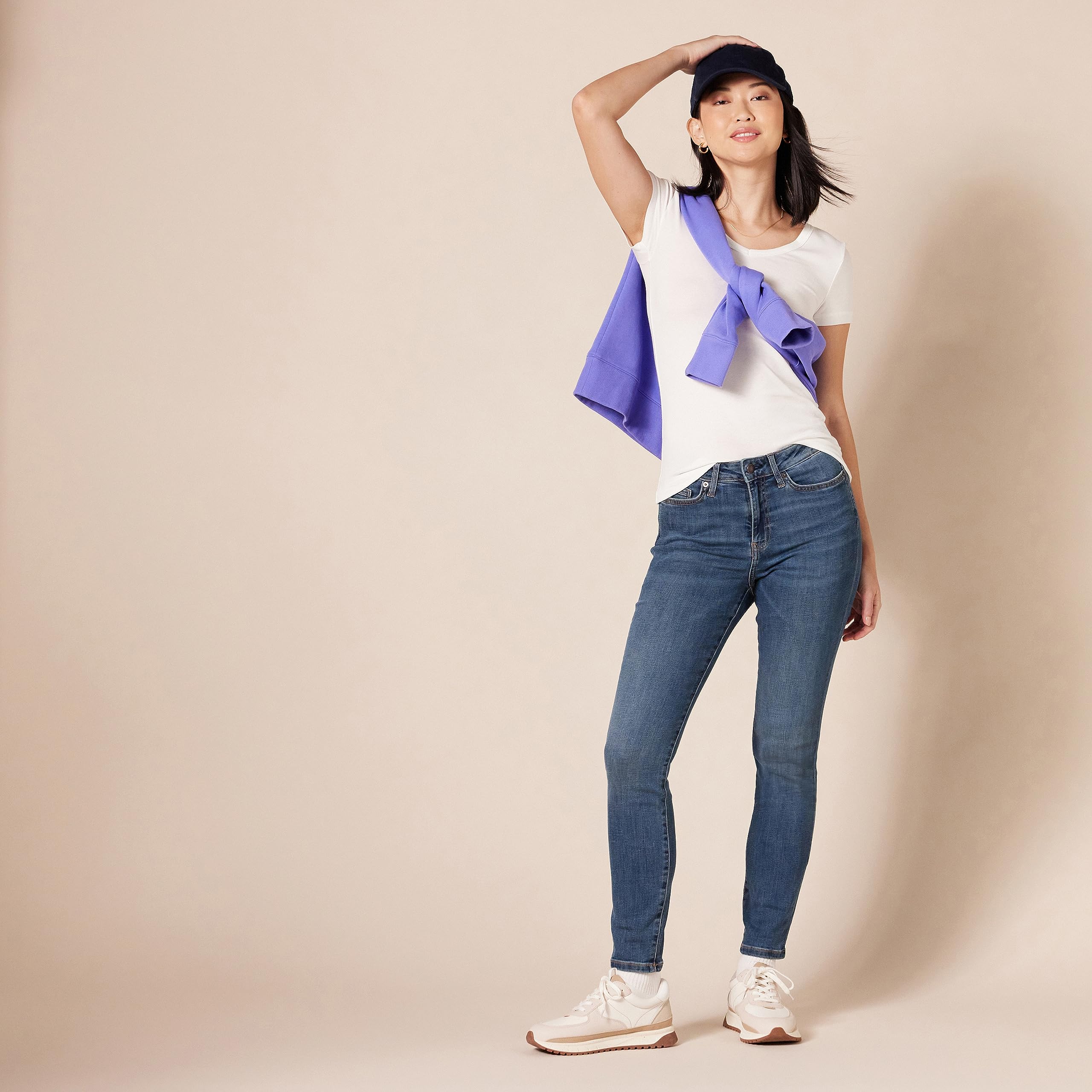 Amazon Essentials Jeans Skinny a Vita Alta - Colori Fuori Produzione Donna