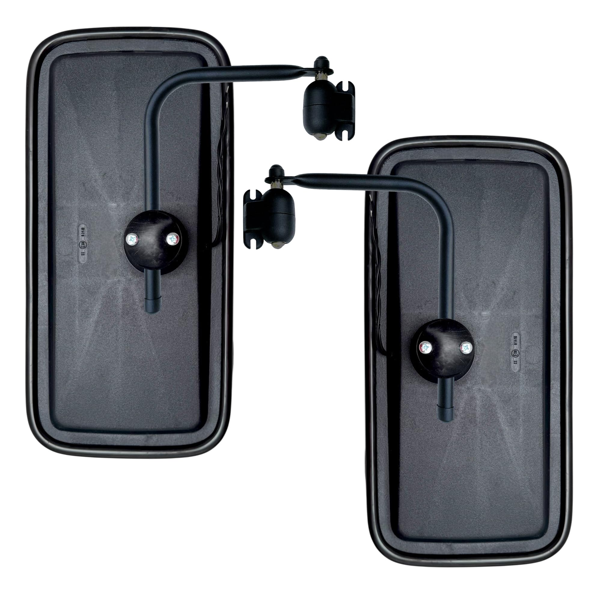 2 specchietti retrovisori esterni riscaldati 375 x 185 cm e supporto per specchio con frizione per trattore camion