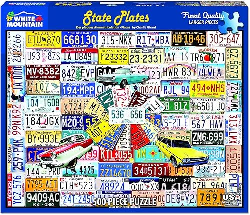 Miniatura 2 de White Mountain Puzzles State Plates - Rompecabezas de 500 piezas
