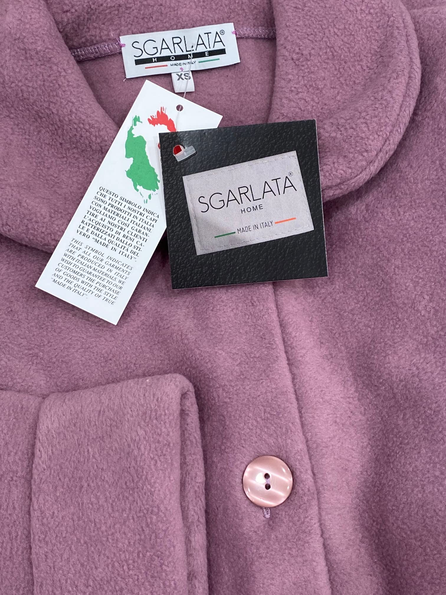 SGARLATA HOME Robe de chambre pour femme en microfibre anti-piling entièrement boutonnée Art. Milena