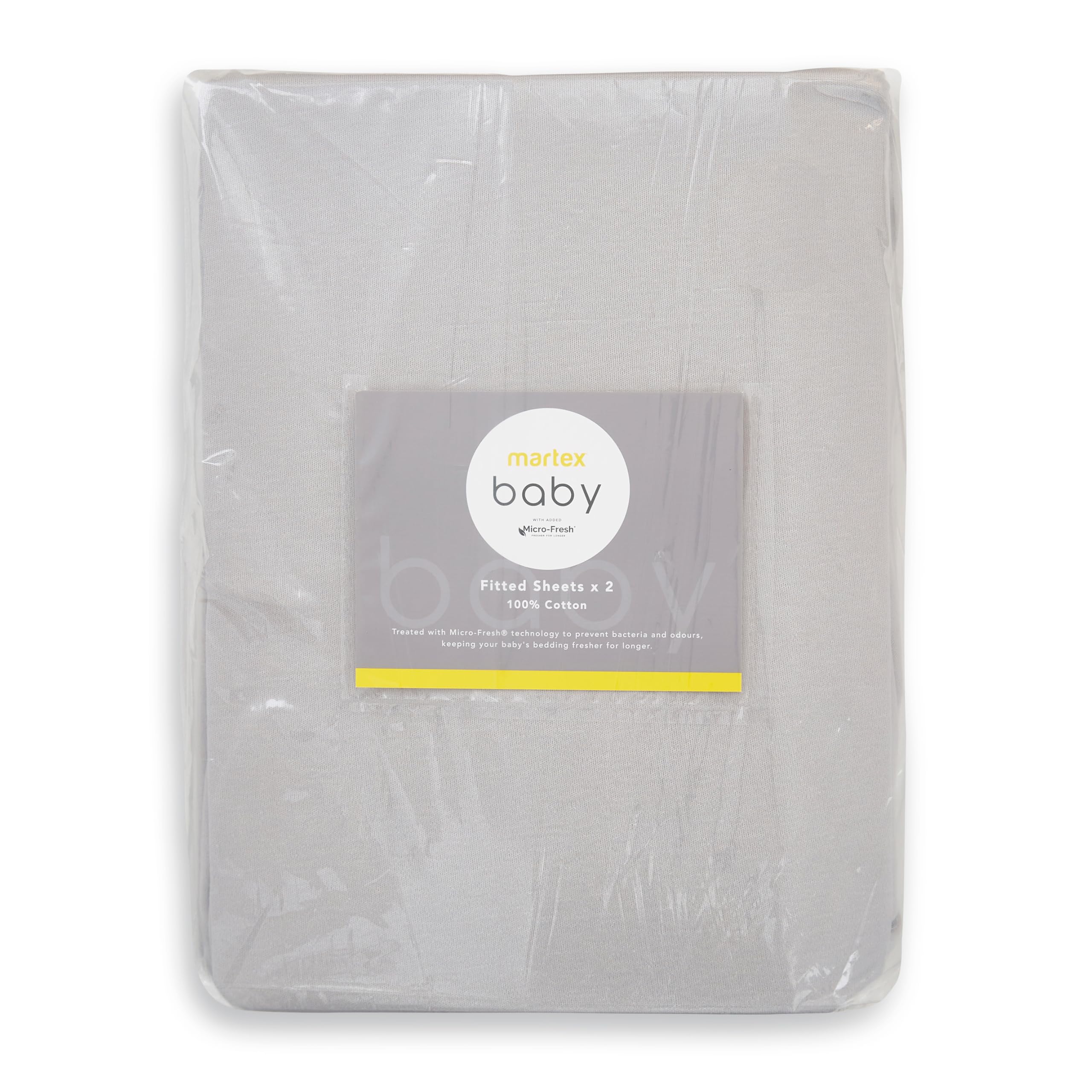 Martex Baby Grey Fitted Sheet Twin Pack Crib
