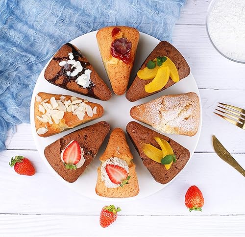 Miniatura 7 de Meajore 2 moldes triangulares de silicona para tartas, molde de 8 cavidades para pizza, 4 pulgadas de diámetro interno para brownies, magdalenas,