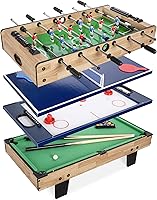 Best Choice Products 4-in-1 Kids Multi-Game Table: Foosball, Air Hockey, Billiards, Ping Pong for Home Playroom Fun