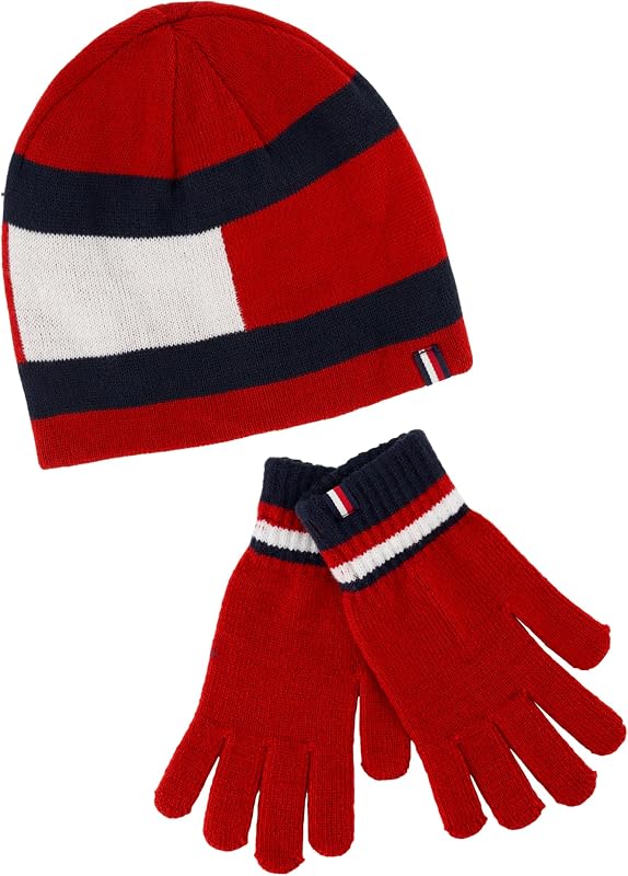 Juego de gorro y guantes reversibles con bandera de niño